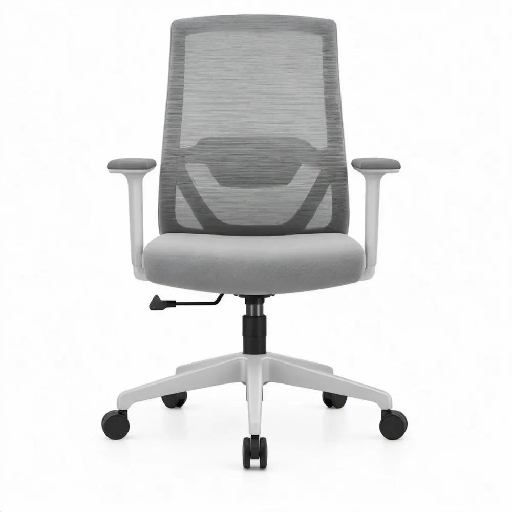 Ergonomische bureaustoel grijs met verstelbare zithoogte, 62 x 62 x 96-106 cm