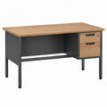 Bureau met 2 lades, 140 x 70 x 75 cm, eikenkleurig en antraciet