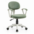 Bureaustoel met armleuningen en wielen, groen/gebroken wit, 61 x 61 x 88-98 cm