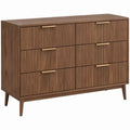 Ladekast met 6 laden van MDF met walnootfineer, 120 x 40 x 80 cm, walnootbruin