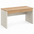 Bureau met 2 lades, 120 x 60 x 75 cm, wit en eikenkleurig