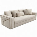 Beige/taupe 3-zitsbank van polyester, 230 x 98 x 86 cm